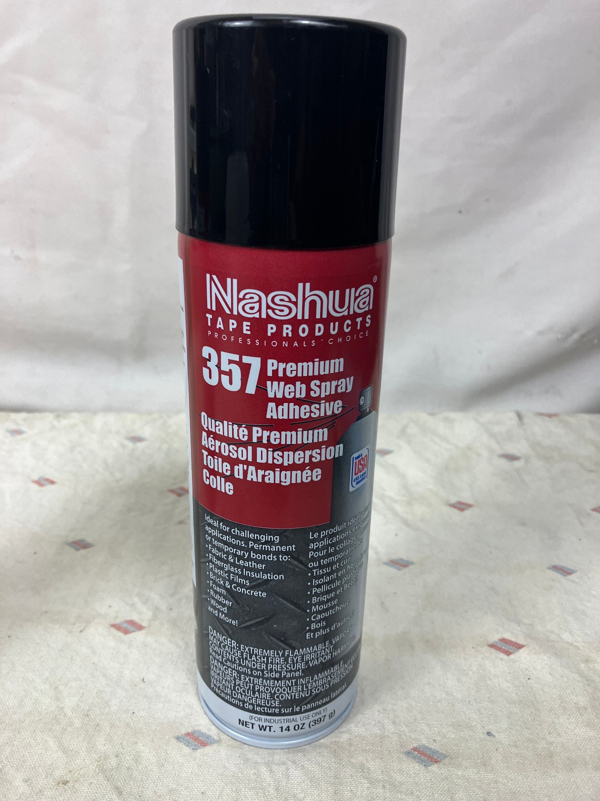 Two (2) Cans Nashua 357 Spray Adhesive: 19.6 fluid ounces / net weight 14 ounces
