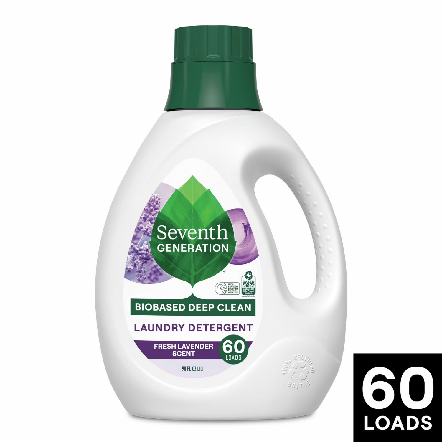 (2 Pack) Seventh Generation Lavender Liquid Laundry Detergent 90oz 60 Loads