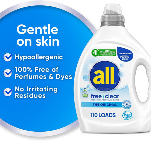 all free clear, Original, Liquid Laundry Detergent for 82.5 Fl Oz (Pack of 1)