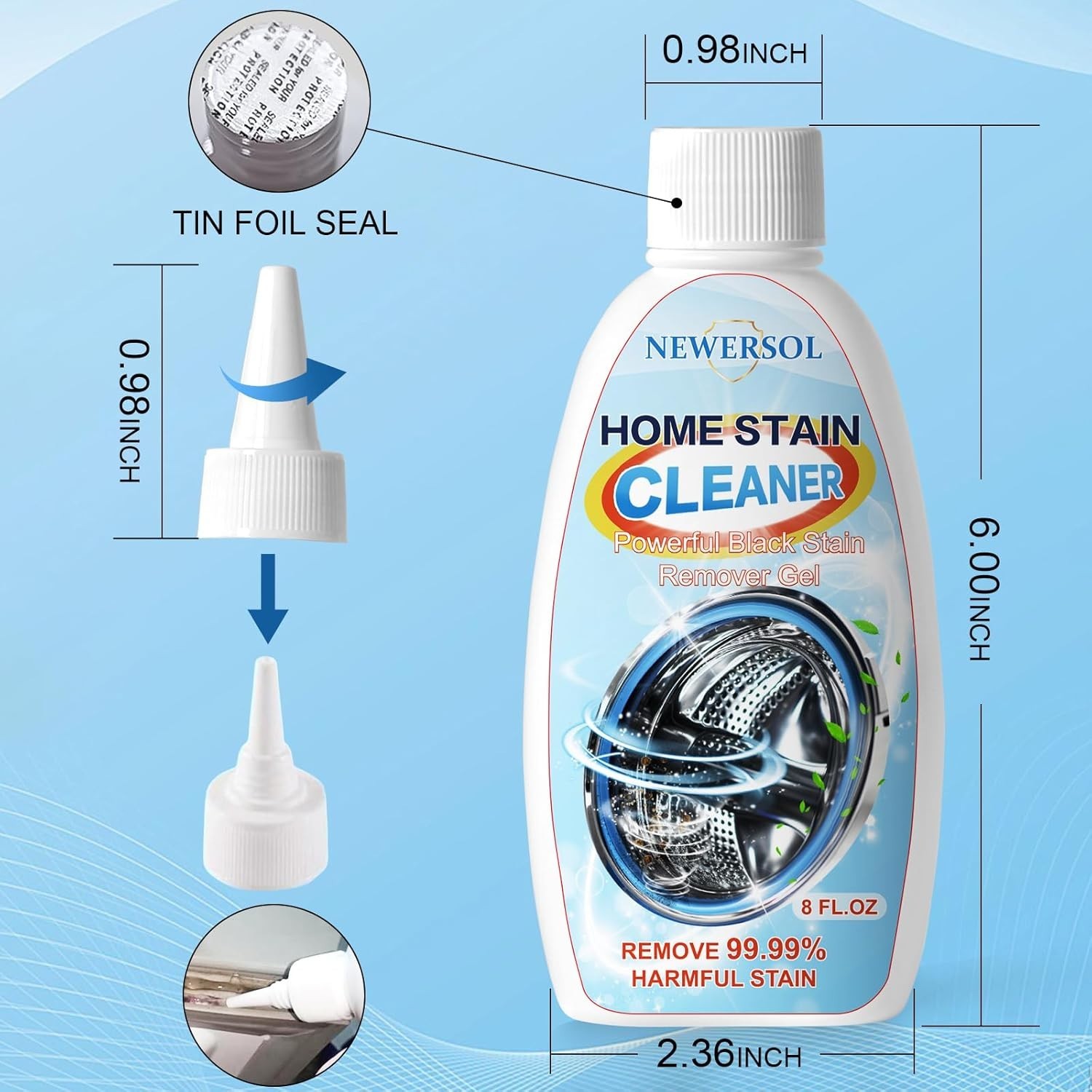 Professional Black Stain Cleaning Gel – Deep Clean for Sinks & Showers (8 Fl Oz)