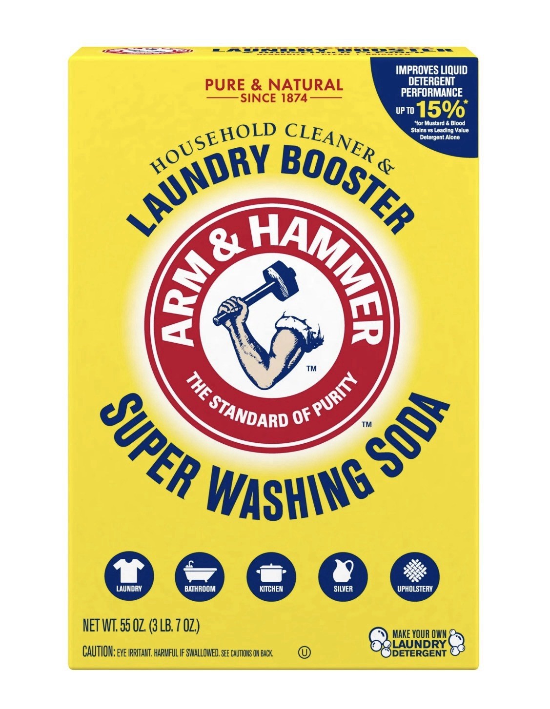 Arm & Hammer Super Washing Soda Laundry Booster Powder 55 oz Fragrance-Free