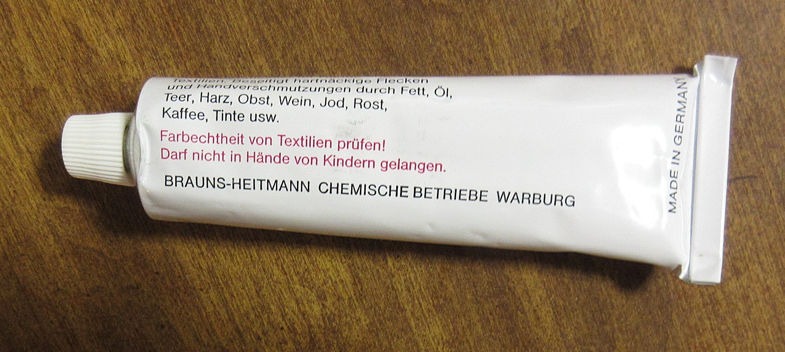 Hascherpur Universal Stain Remover Germany 100 ML Tube – Tube Unopened!