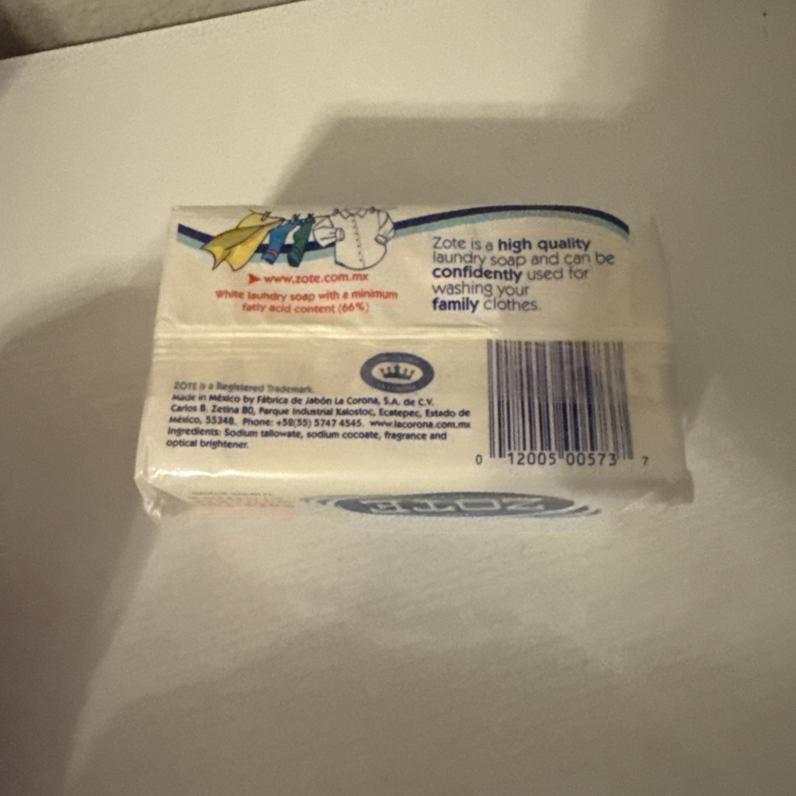 White Zote Laundry Bar Soap, 14.1oz