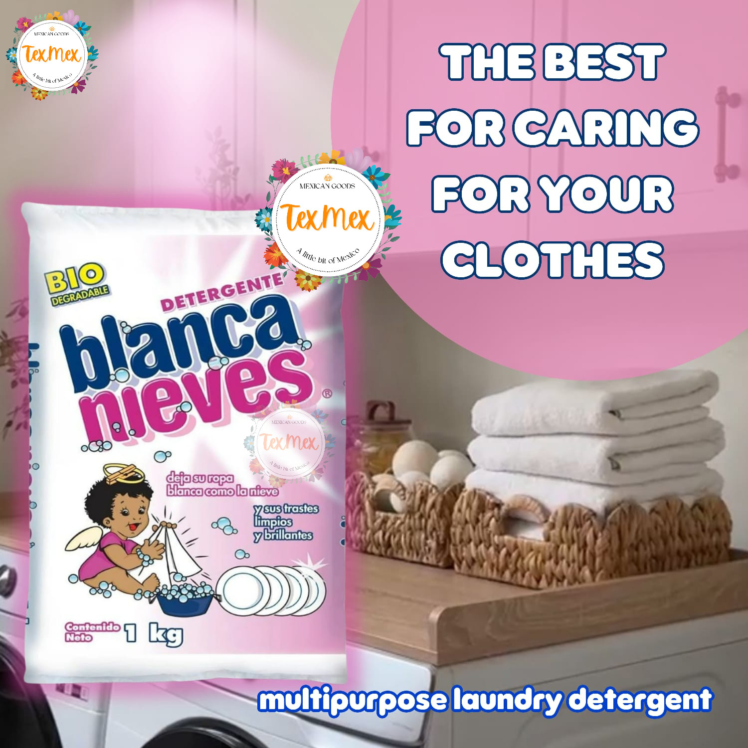 BLANCA NIEVES DETERGENTE PARA ROPA EN POLVO 1 KG BIODEGRADABLE
