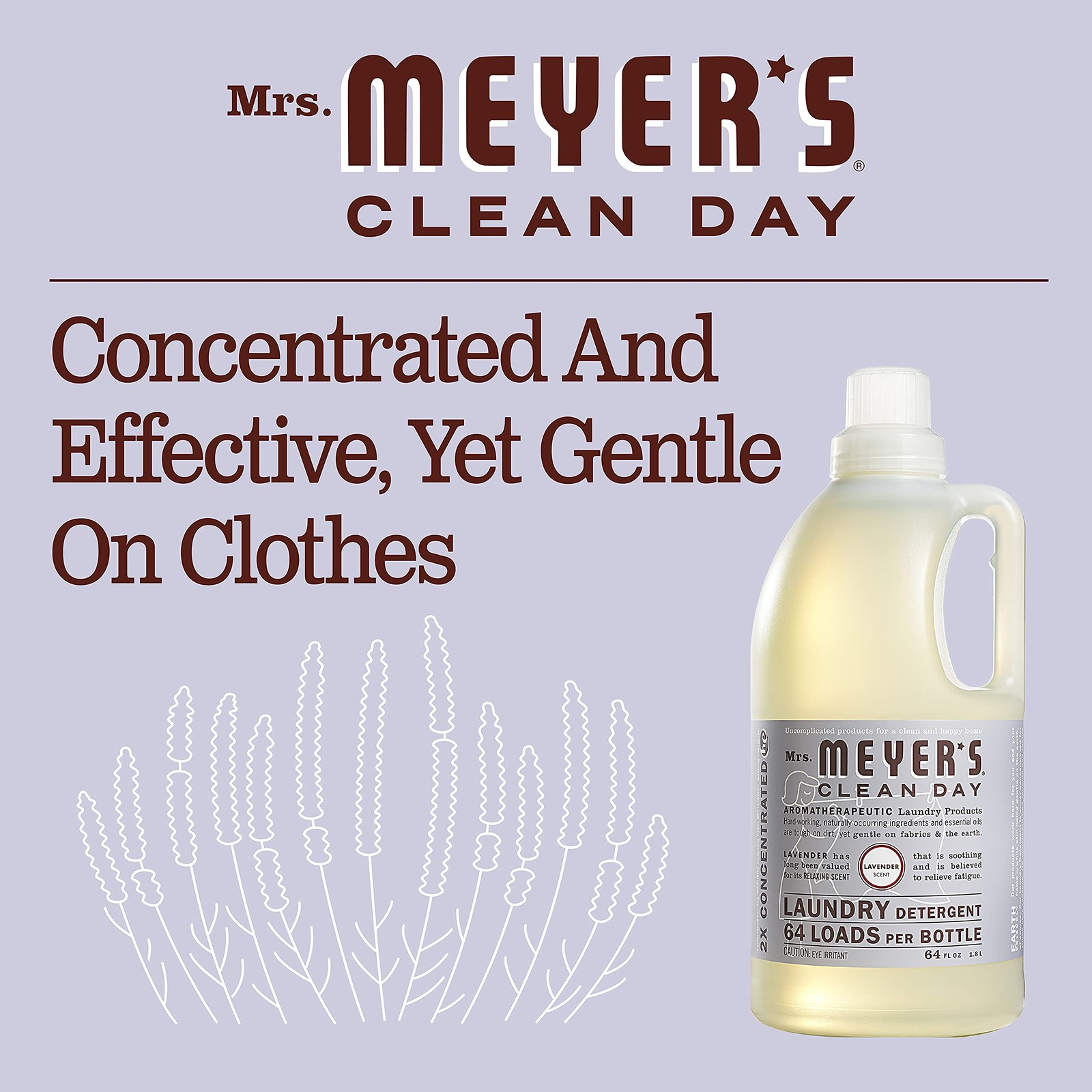 CLEAN DAY Laundry Detergent, Lavender, 64 fl oz, 2 Pack