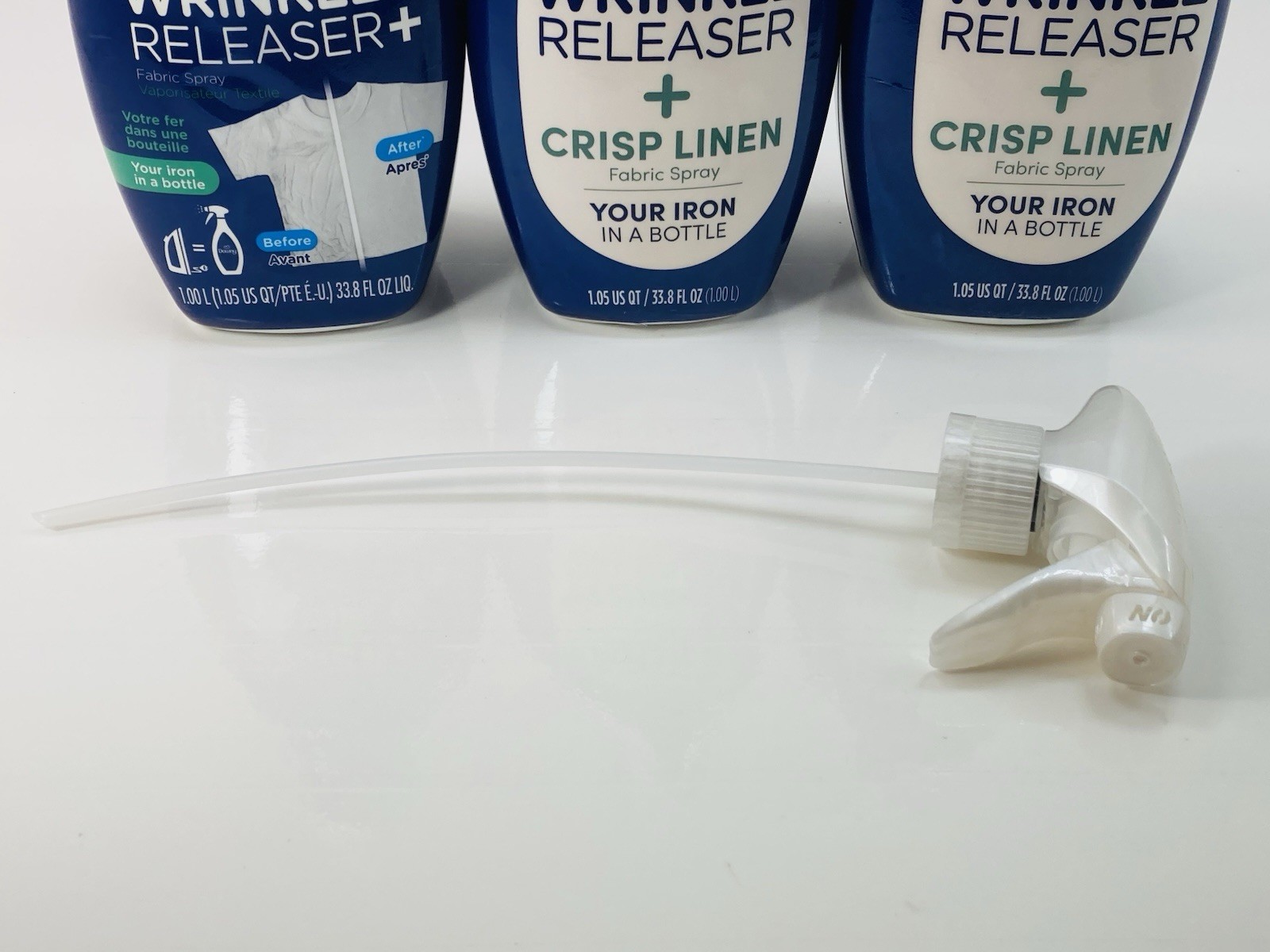 Downy Wrinkle Releaser Plus Crisp Linen 3 Pack 33.8oz Fabric Spray NEW
