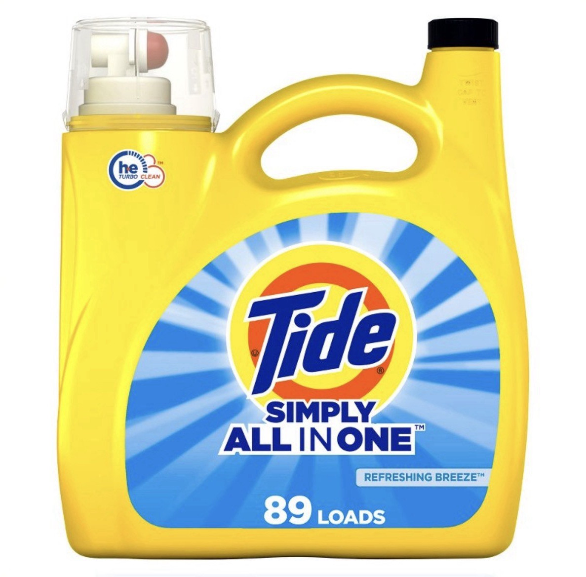 Tide Simply All in One Liquid Laundry Detergent Refreshing Breeze HE 89 Loads