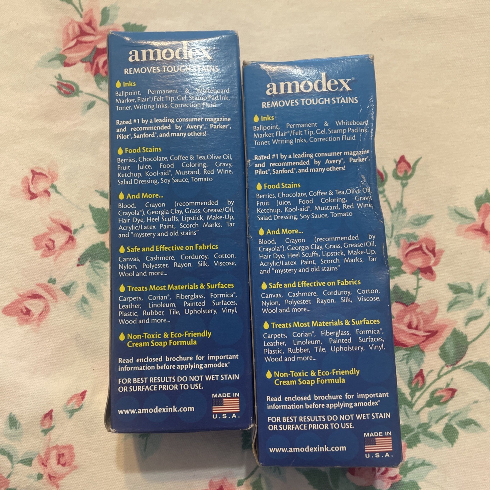 2~Amodex Spot Remover Ink & Stain Remover 4oz Bottle Nontoxic New Made In USA