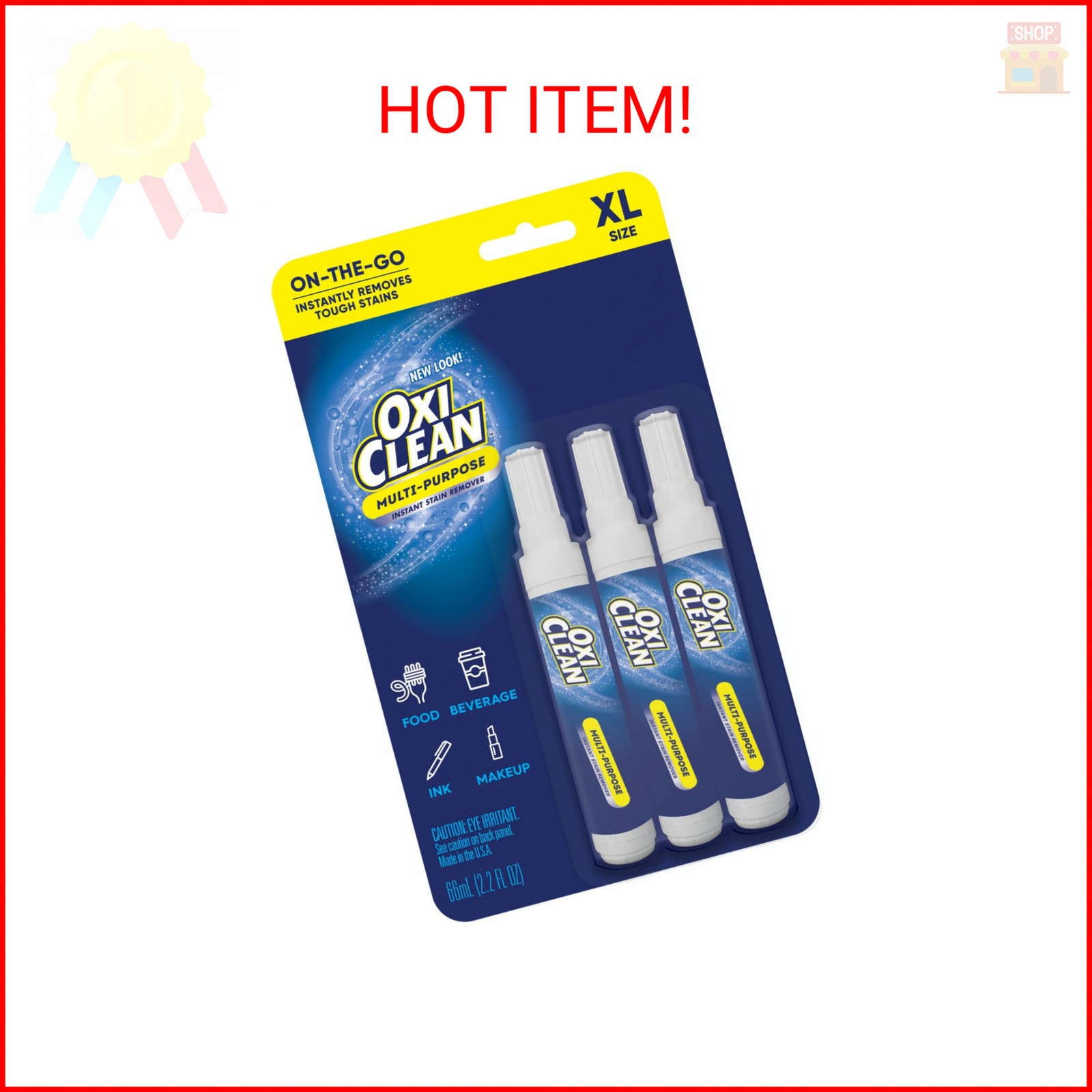 OxiClean On The Go Stain Remover Pen for Clothes, Portable Instant Travel Size S