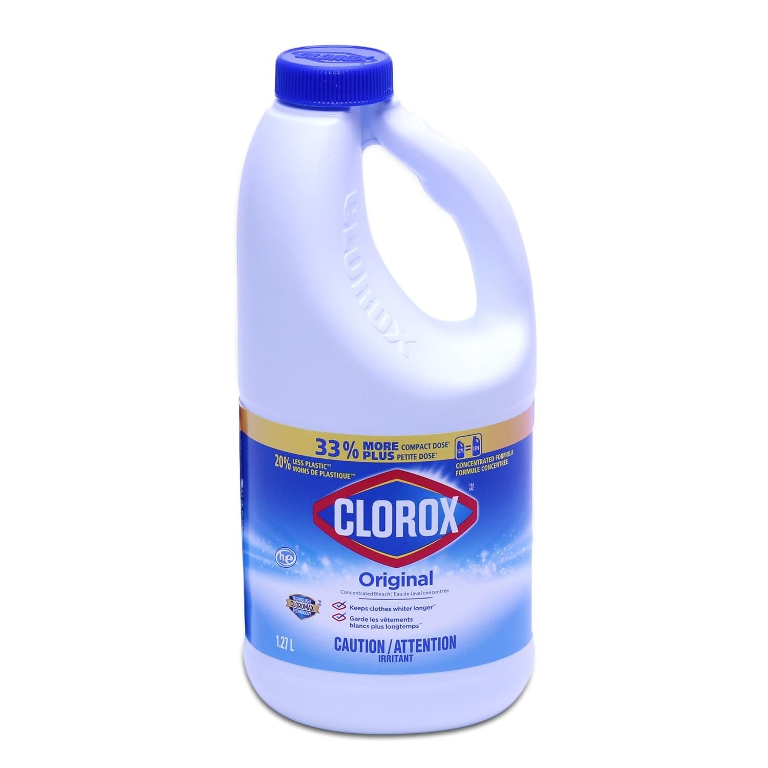 Clorox Concentrated Liquid Bleach Original 1.27 L x 2 Pack with Cloromax Tech