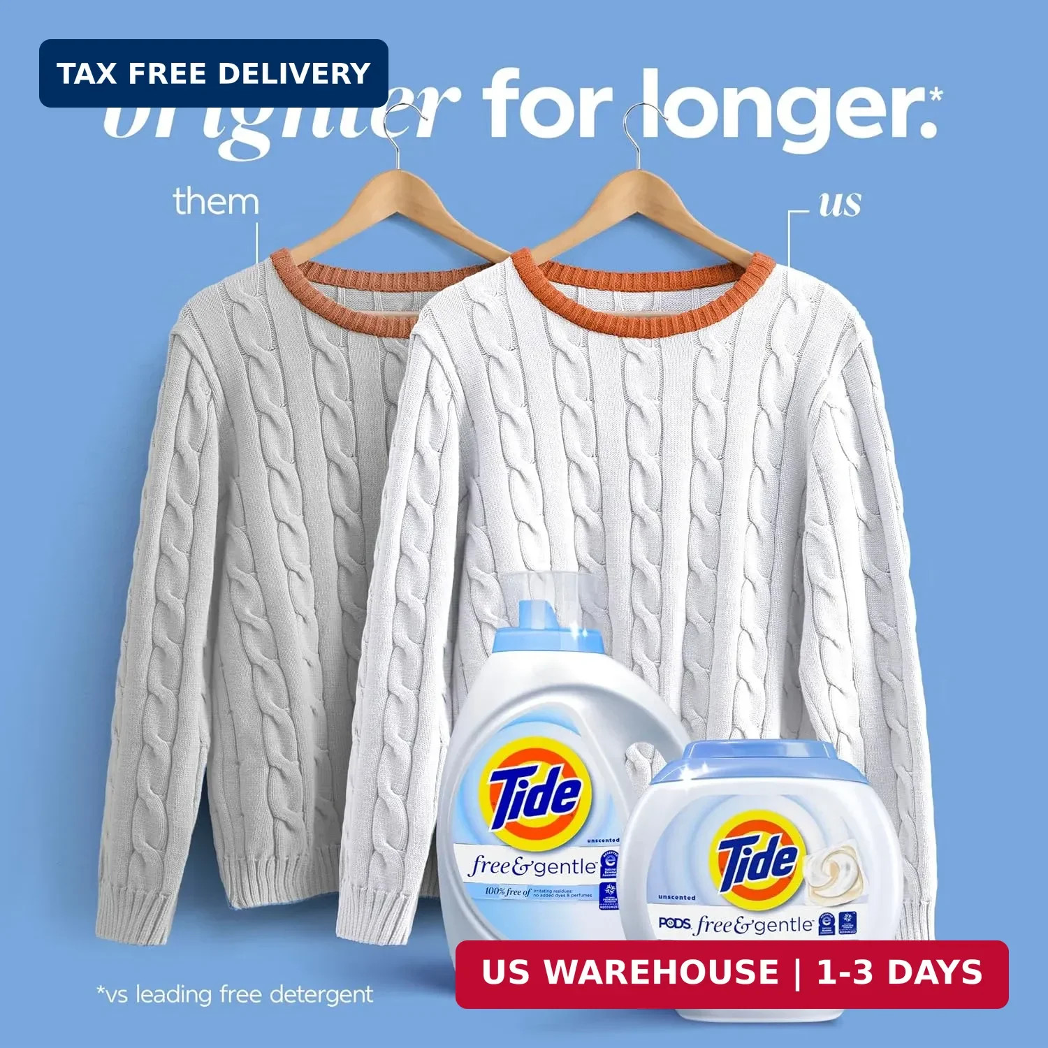 Tide Free & Gentle Liquid Laundry Detergent, 126 Loads, 166 fl oz, Tide Laundry