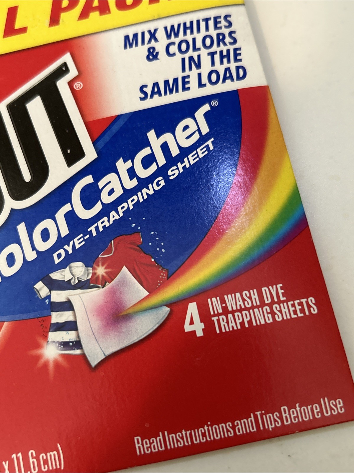 Shout Color Catcher Sheets Trial Pack 4 Count – Promotional Item See Photos