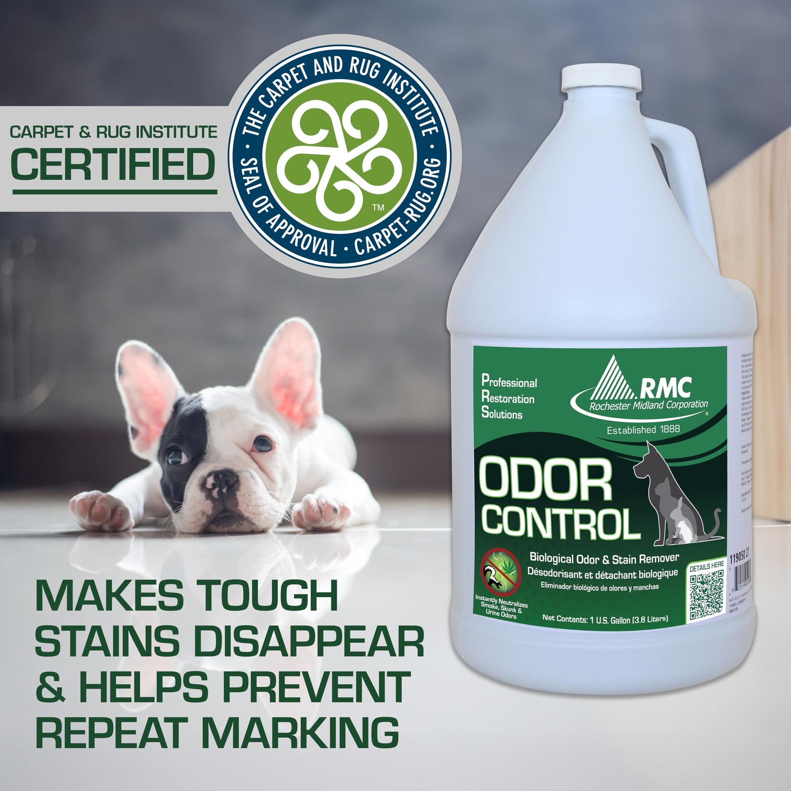 Rochester Midland PRS Urine Odor Eliminator – 1 Gallon, Fresh Lavender, Dog
