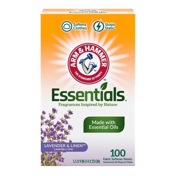 Arm & Hammer 2-Pack Dryer Sheets, Lavender & Linen Scent, 100 Ct Each