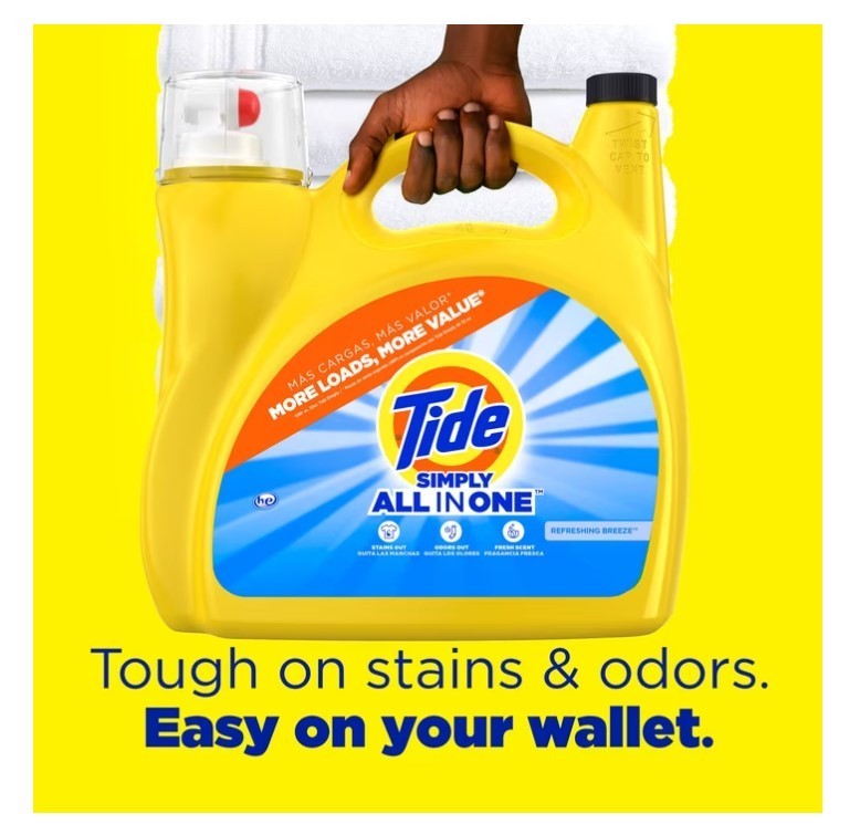 Tide Simply Liquid Laundry Detergent, All-In-One, 138 Loads, 182 fl oz