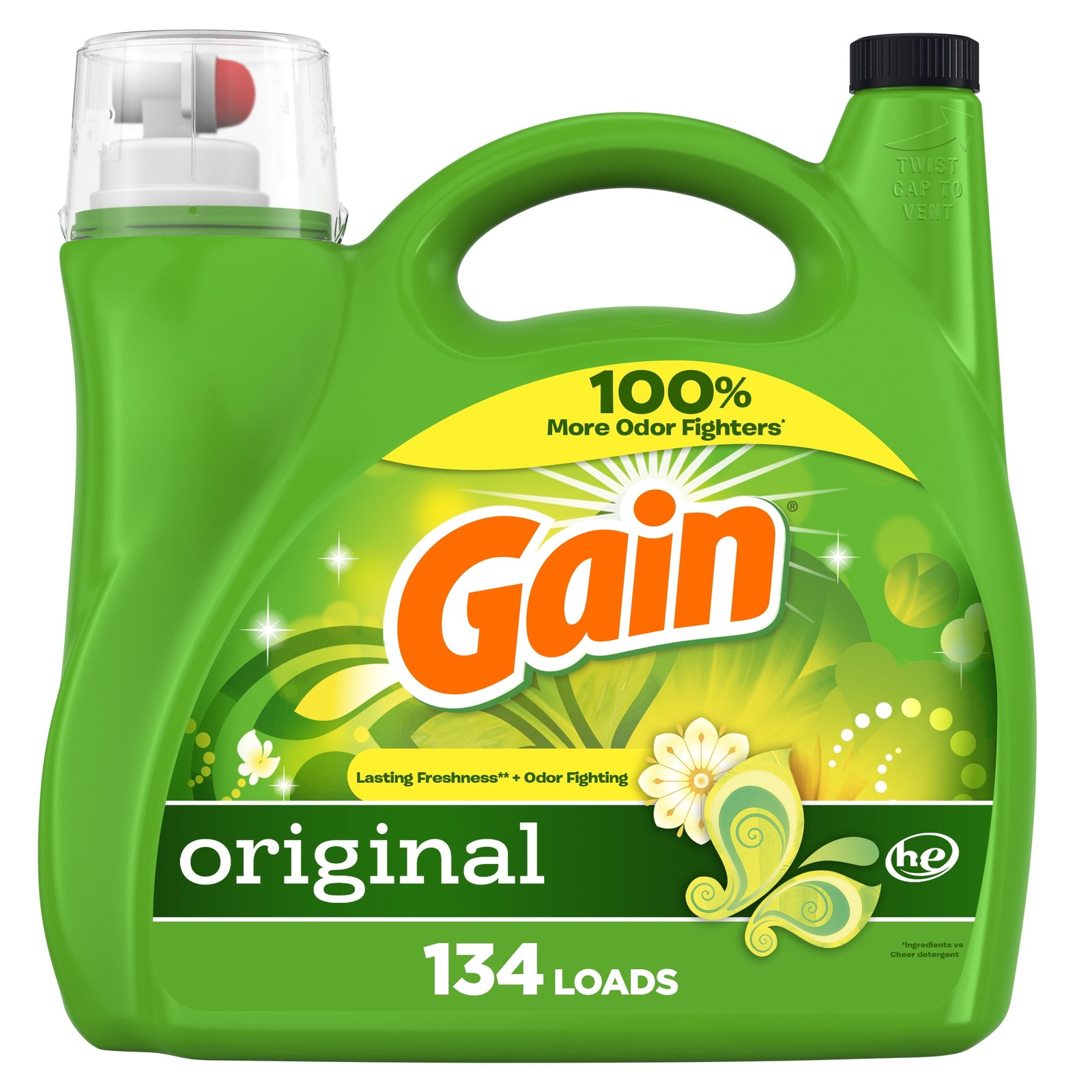 Gain Liquid Laundry Detergent, Original Scent, 194 fl oz,134 Loads