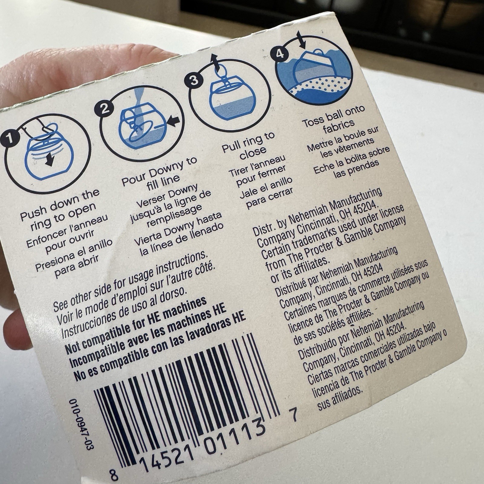 Downy Ball Liquid Fabric Softener Dispenser Washing Machine Assist New