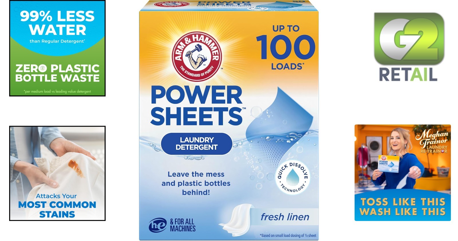 Eco-Conscious 50ct Power Sheets Laundry Detergent – Quick-Dissolve Fresh Linen
