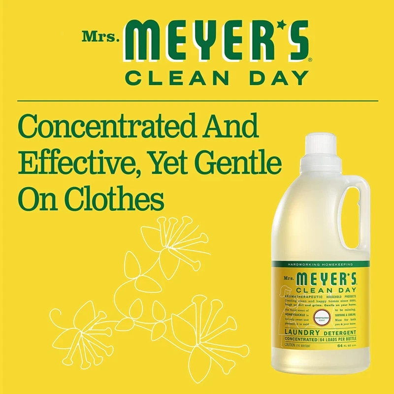 2-Pack Mrs. Meyer’s Liquid Laundry Detergent Lemon Verbena 64oz Each Mrs Meyers
