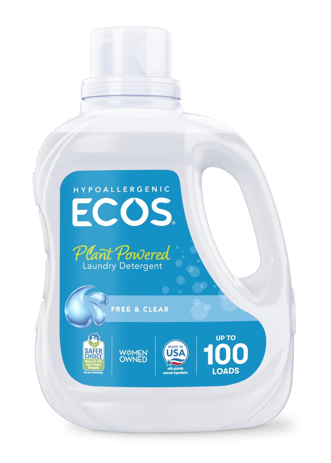 Ecos Laundry Detergent 100 Fl Oz Vegan Hypoallergenic Climate Positive Formula