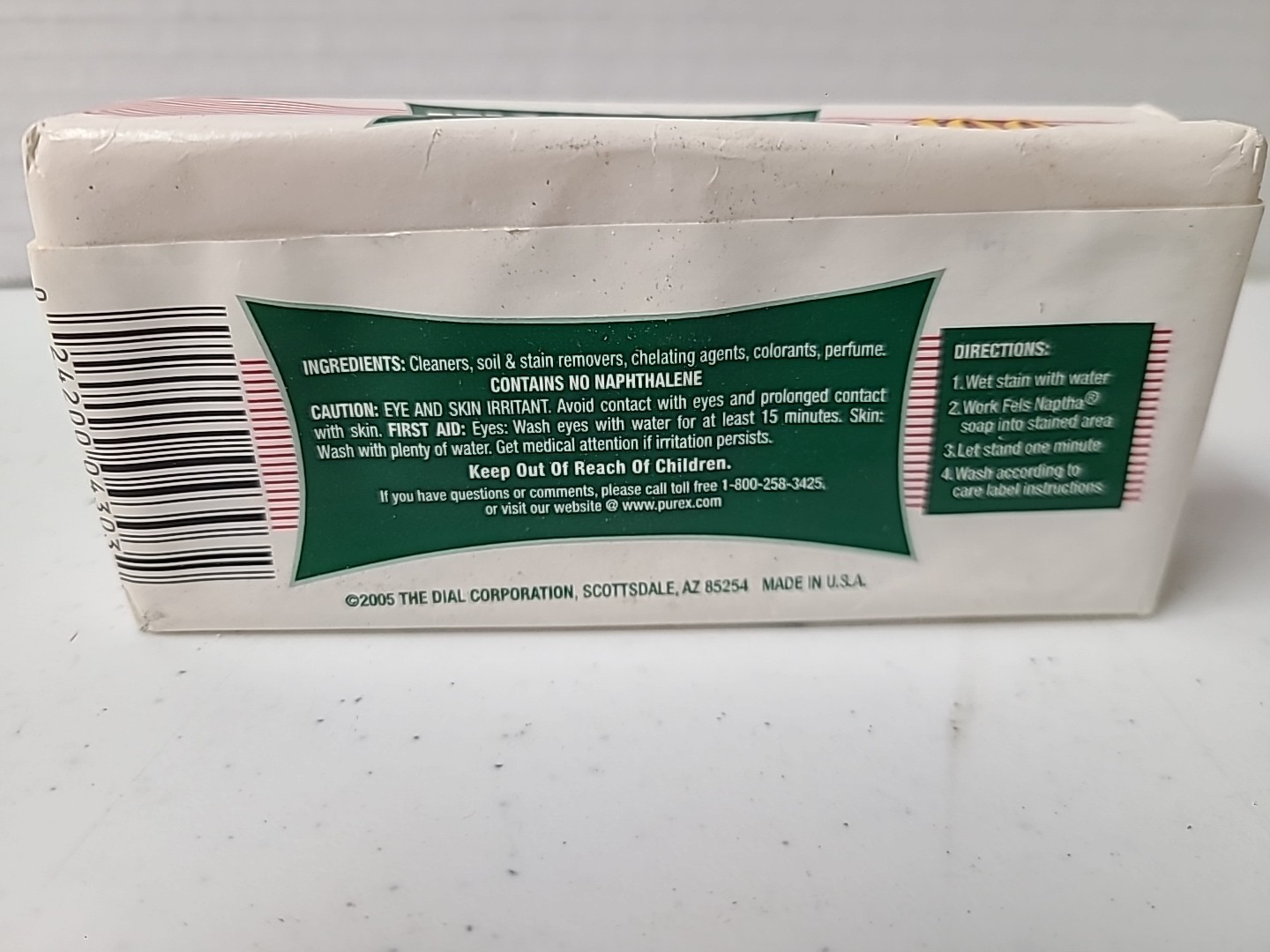 Fels-Naptha Heavy Duty Laundry Bar Soap Homemade Made in USA 100 Years Quality
