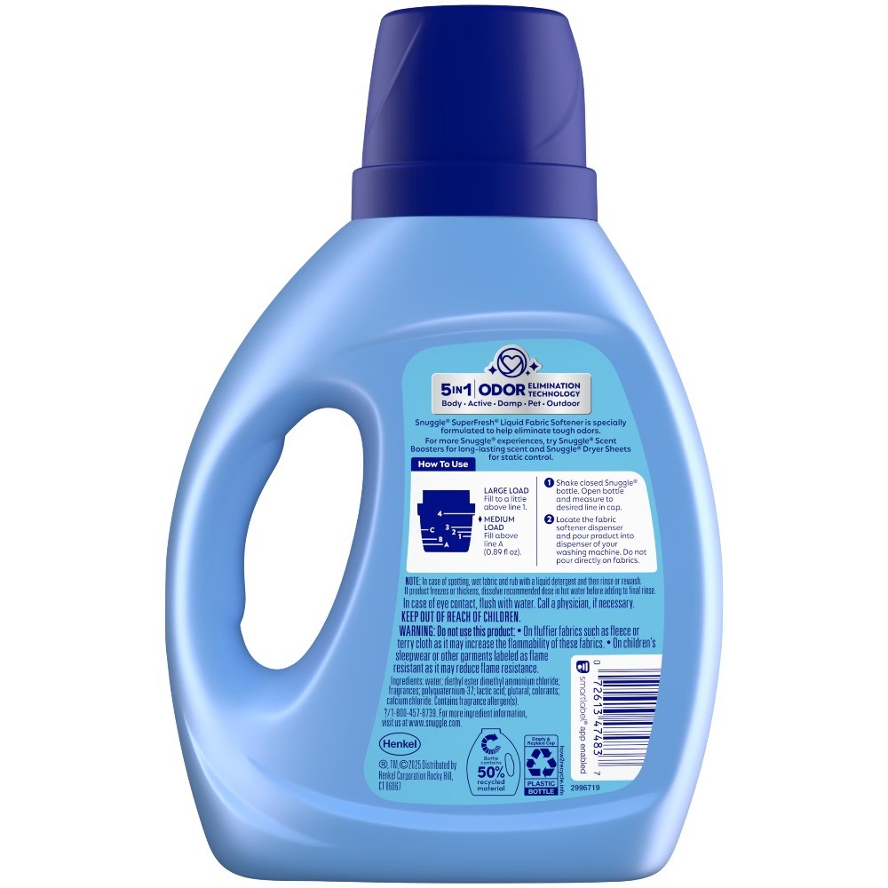Liquid fabric softener, deodorizing formula, morning breeze scent, 40 uses