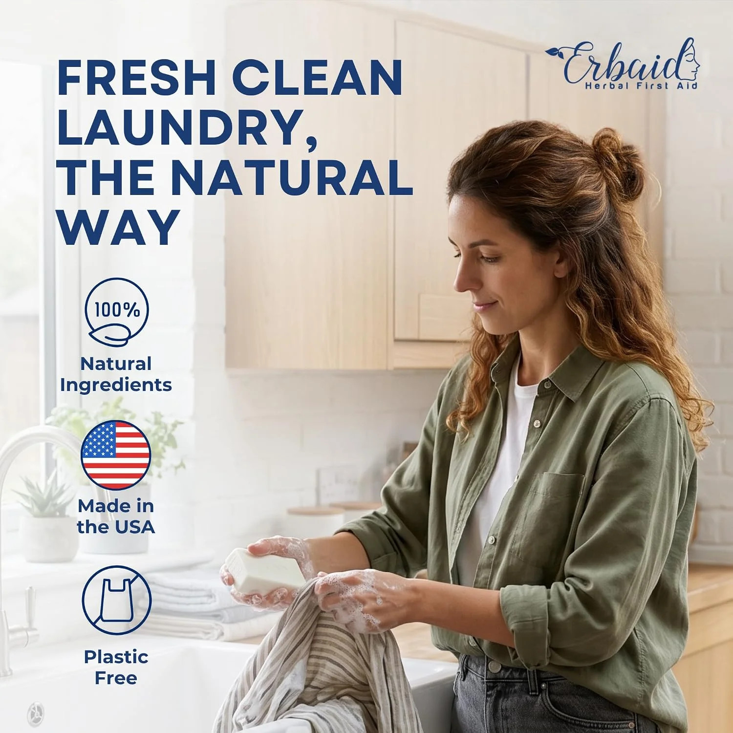 Laundry Soap Bar – Natural Laundry Stain Remover for Clothes, Hand Washing & Eve