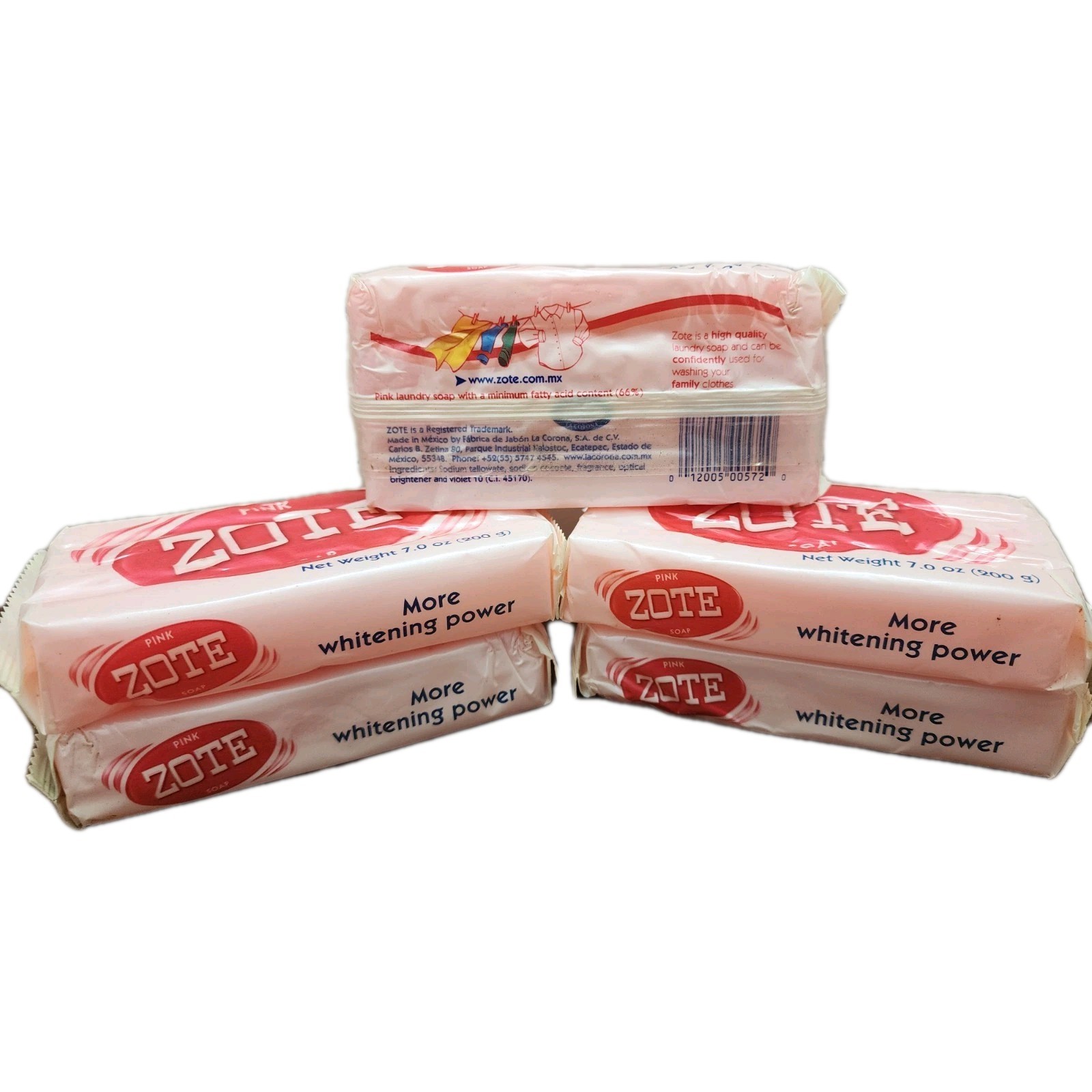 ZOTE Pink Laundry Soap 5 Pack Washing Clothes 7oz Bars Detergent New Old Stock