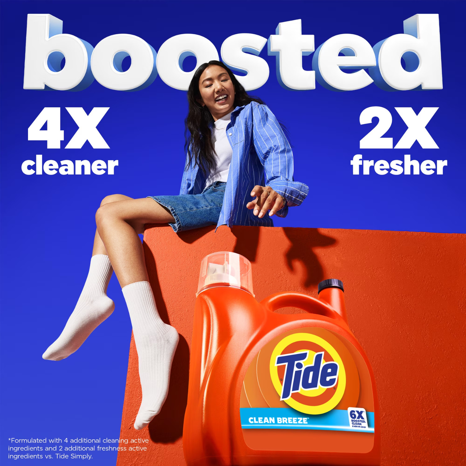 2Pk Tide Laundry Detergent Liquid 6X Boosted Cleaning Power, 125 fl oz, 100Loads