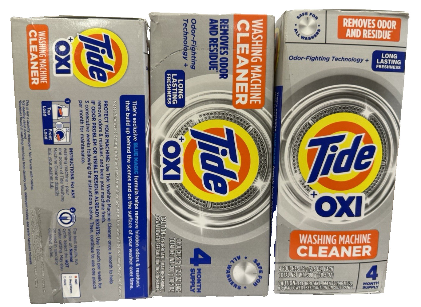 Tide Washing Machine Cleaner, Oxi Powder,Odor Eliminator & Washer Residue-3 Pack