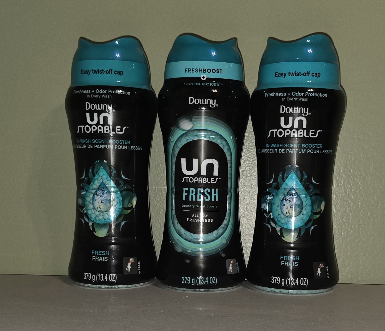 3 Downy Unstopables In-Wash Scent Booster Beads, Fresh (40.2 Oz Total)