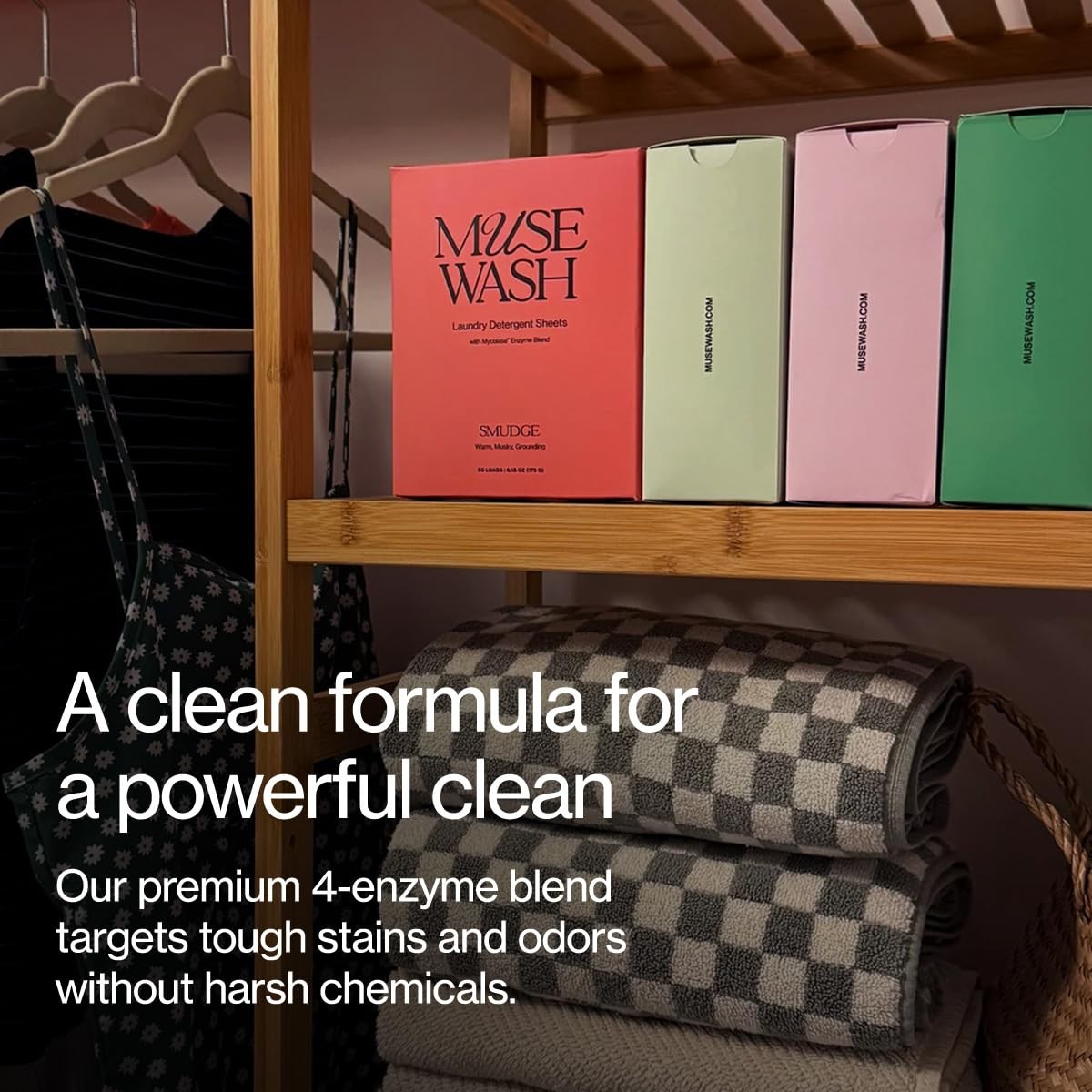 MUSEWASH Laundry Detergent Sheets | Enzyme-Powered, Vegan, Paraben-Free | Sen…