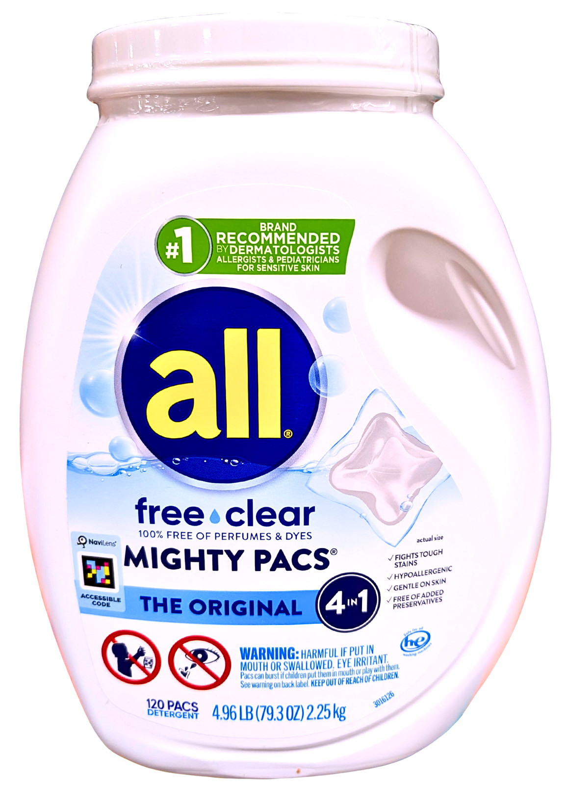 all free clear Mighty Pacs Laundry Detergent Pacs The Original 120 Count