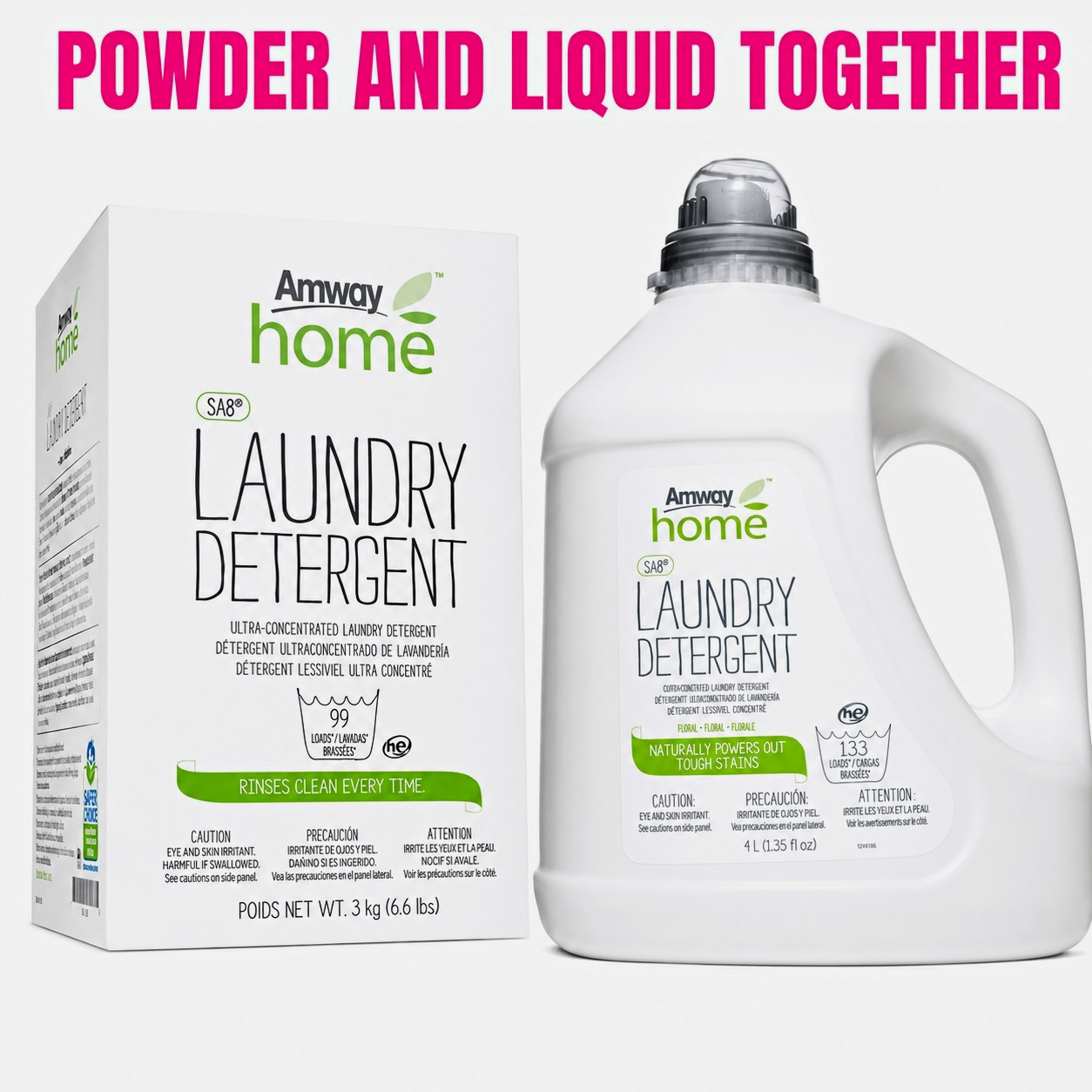 Amway Home SA8 Laundry Detergent, Powder & Liquid, HE, 2 Pack, 133 Loads