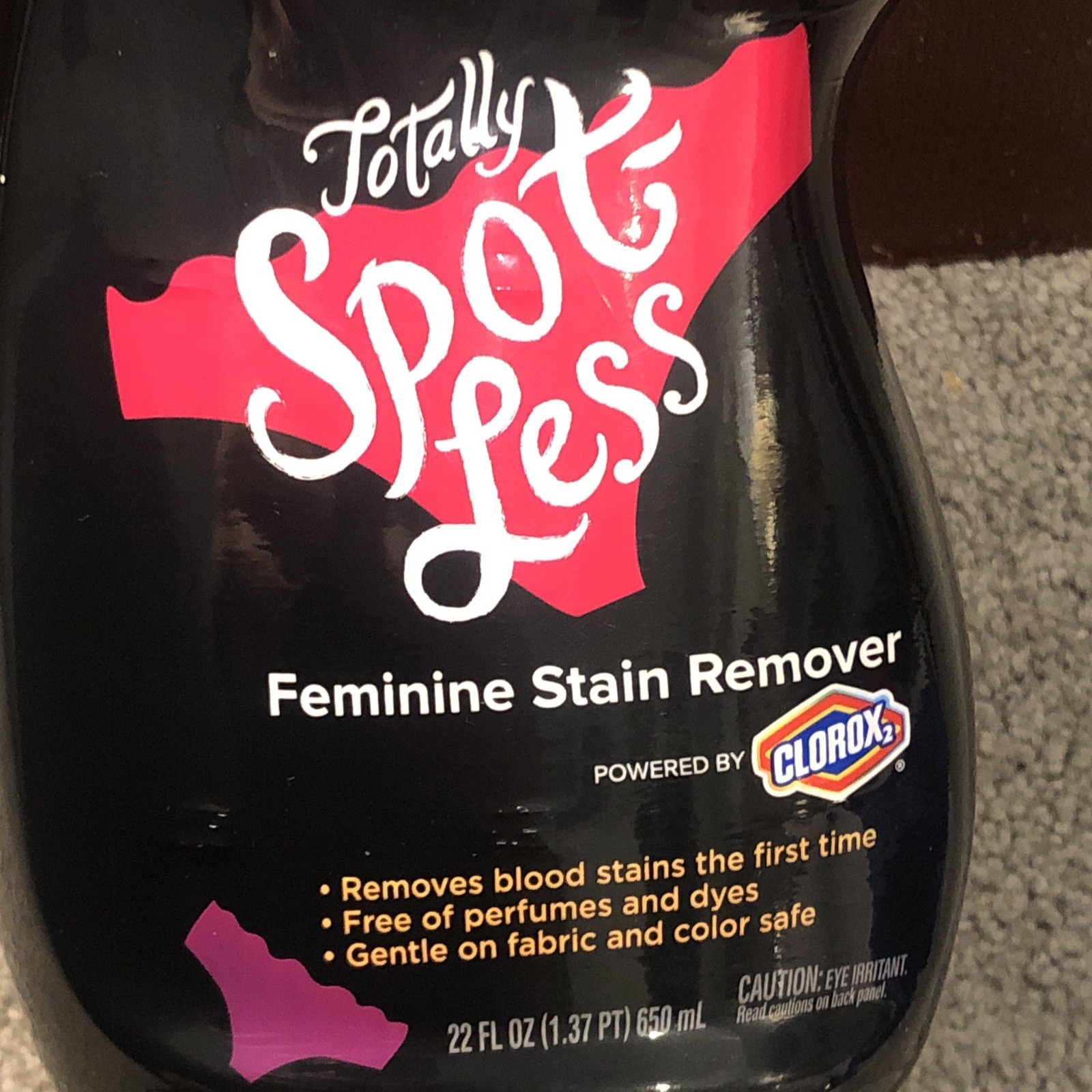 Clorox Totally Spot-Less Feminine Stain Remover Free & Clear, 22oz