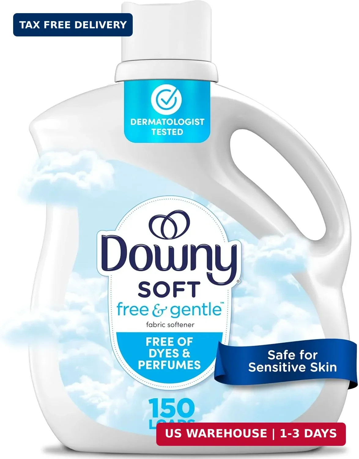 Downy Free & Gentle Hypoallergenic Liquid Fabric Softener 111 fl oz 150 Loads