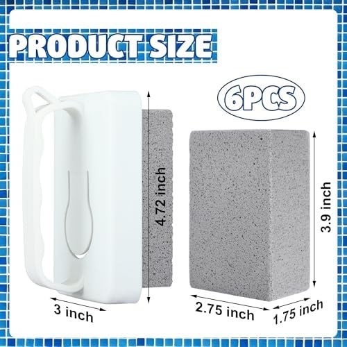 HandHeld Pumice Stones for Pool Cleaning, Spa Tile, Grout & Concrete 6 PCS