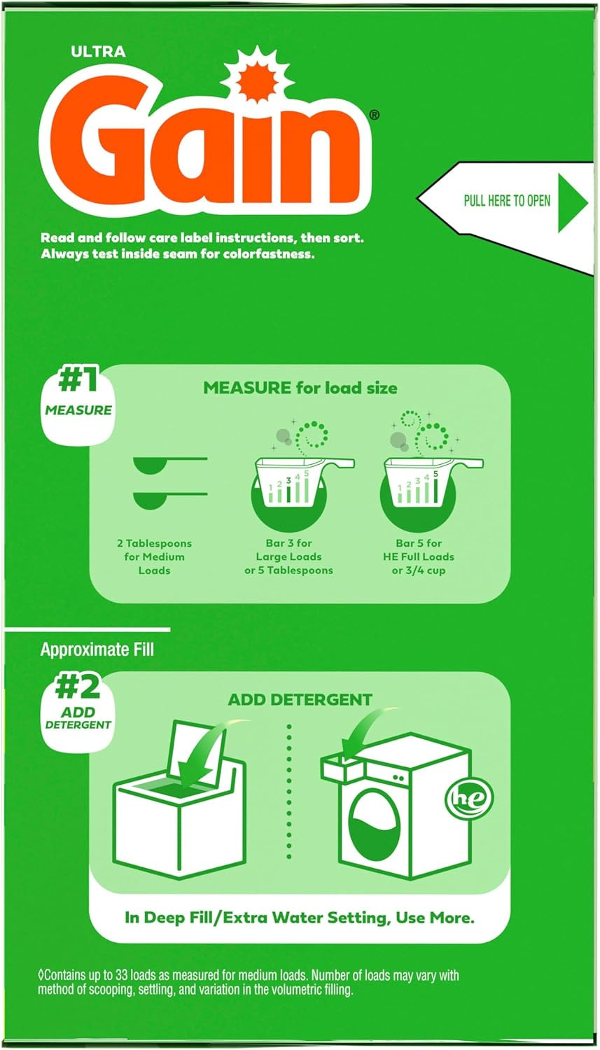 Gain Powder Laundry Detergent, Original Scent, 167 Loads, 154 OZ