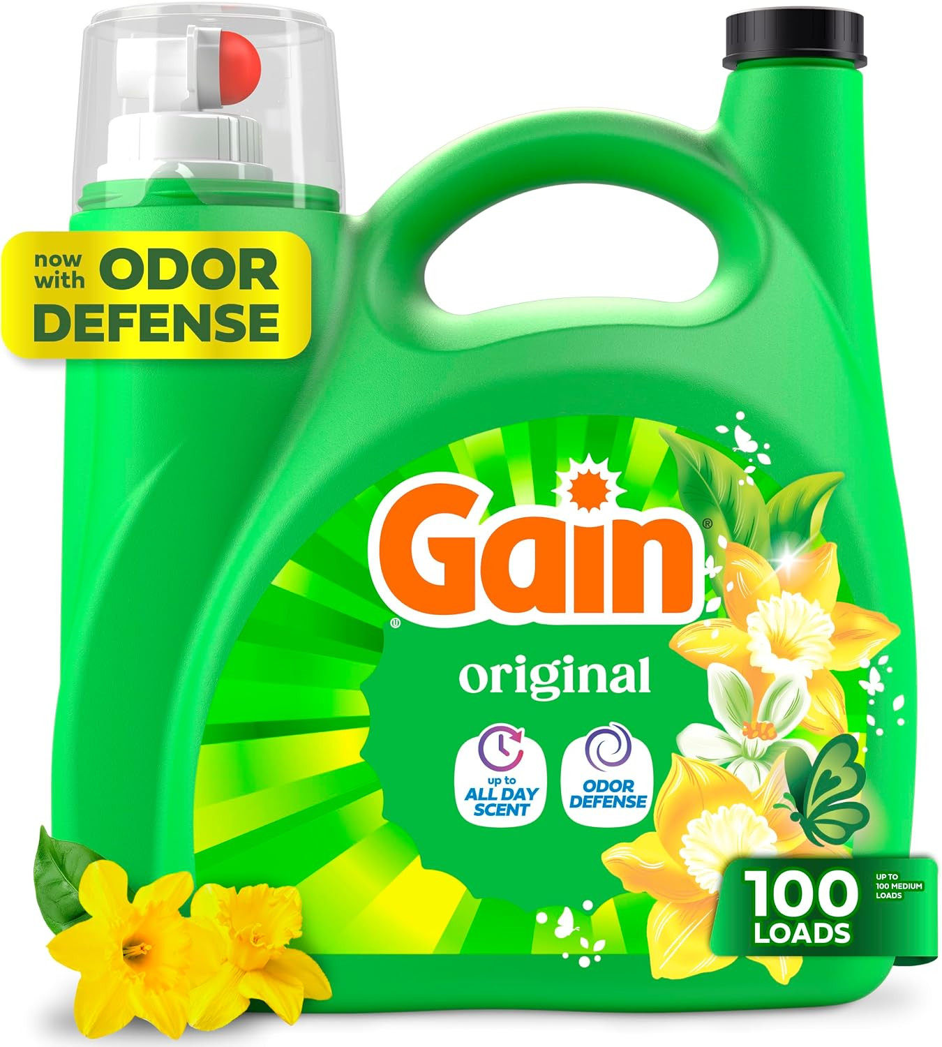 Gain Liquid Laundry Detergent, Freshness, Odor Defense, High Efficiency Washing