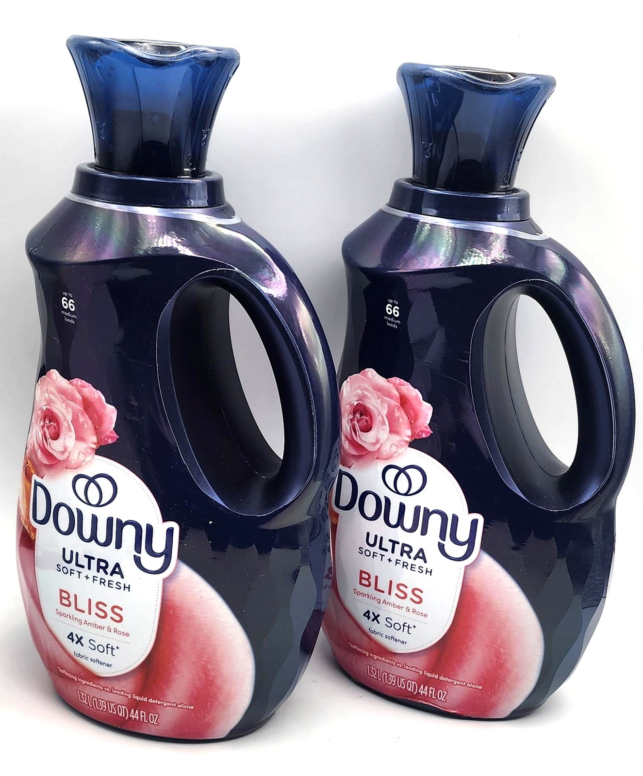 2 Downy ULTRA BLISS Sparking Amber & Rose Fabric Conditioner Softener 44 oz Ea