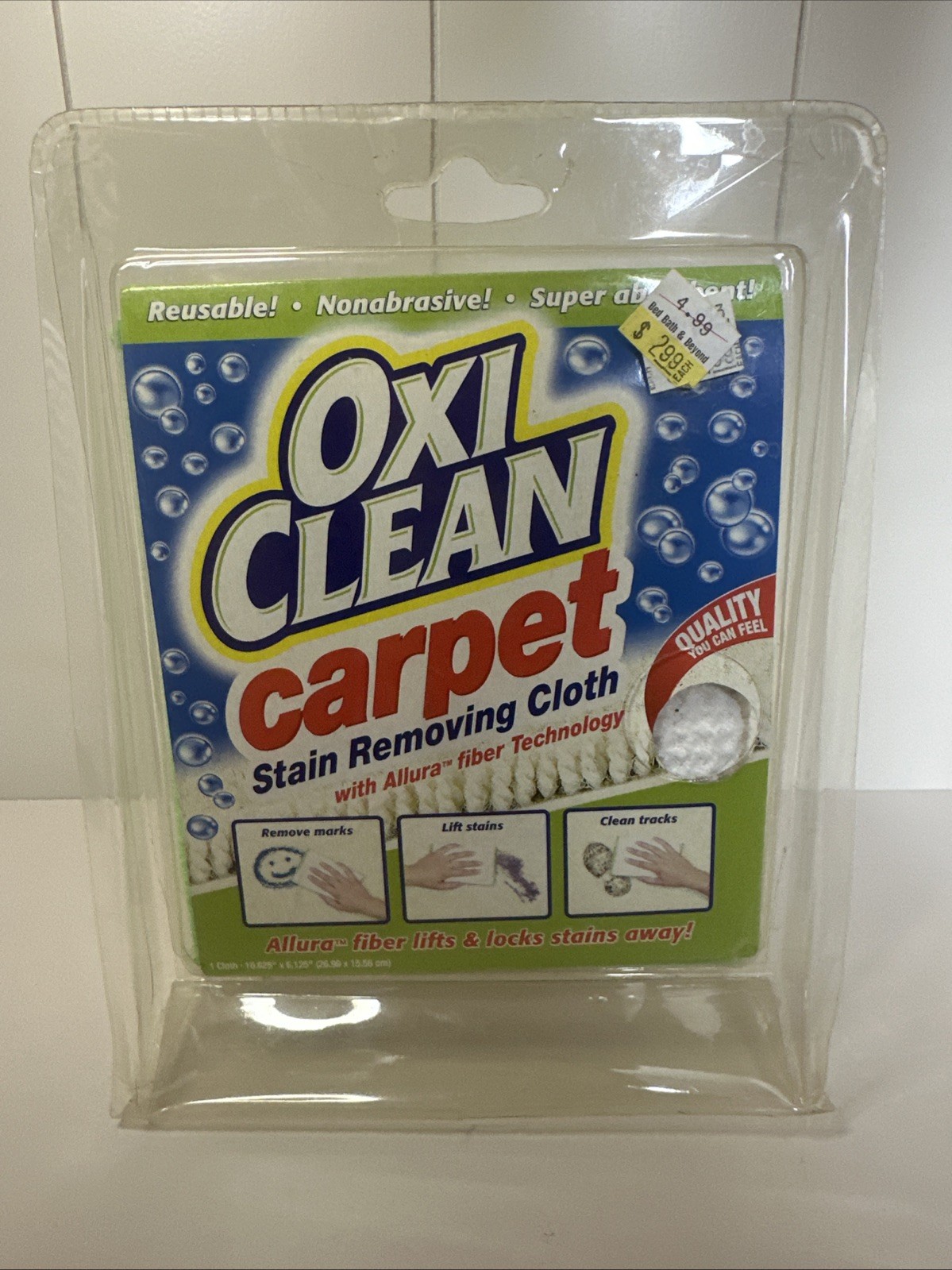 OxiClean Carpet Stain Removing Cloth Allura Fiber Stain Lifting New in Package