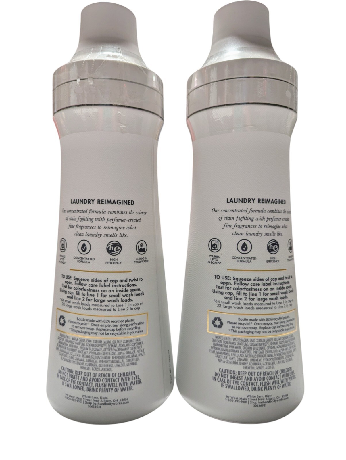 NEW 2 BATH & BODY WORKS MORNING RAIN FABRIC CARE DETERGENT 32 FL OZ WHITE BARN