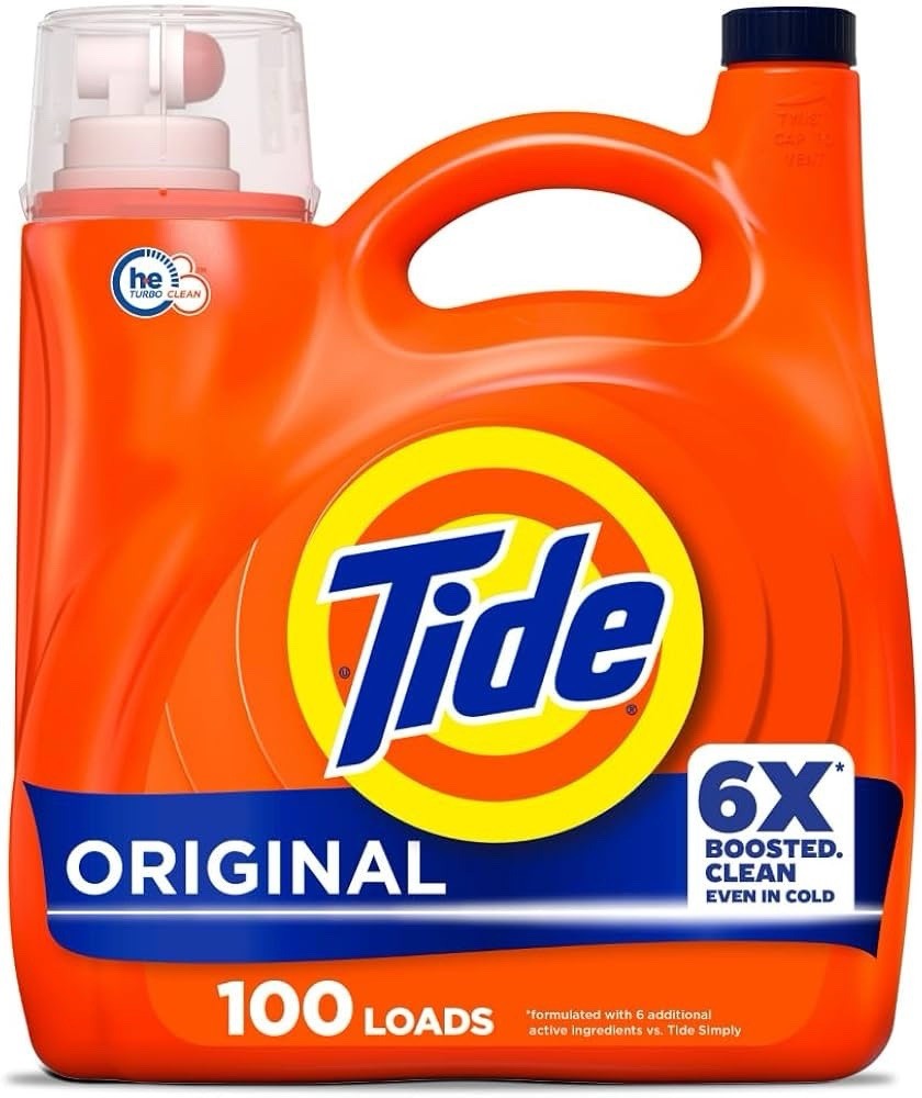 Tide Laundry Detergent Liquid, Original Scent, 132 fl oz, 100 Loads, HE Compatib