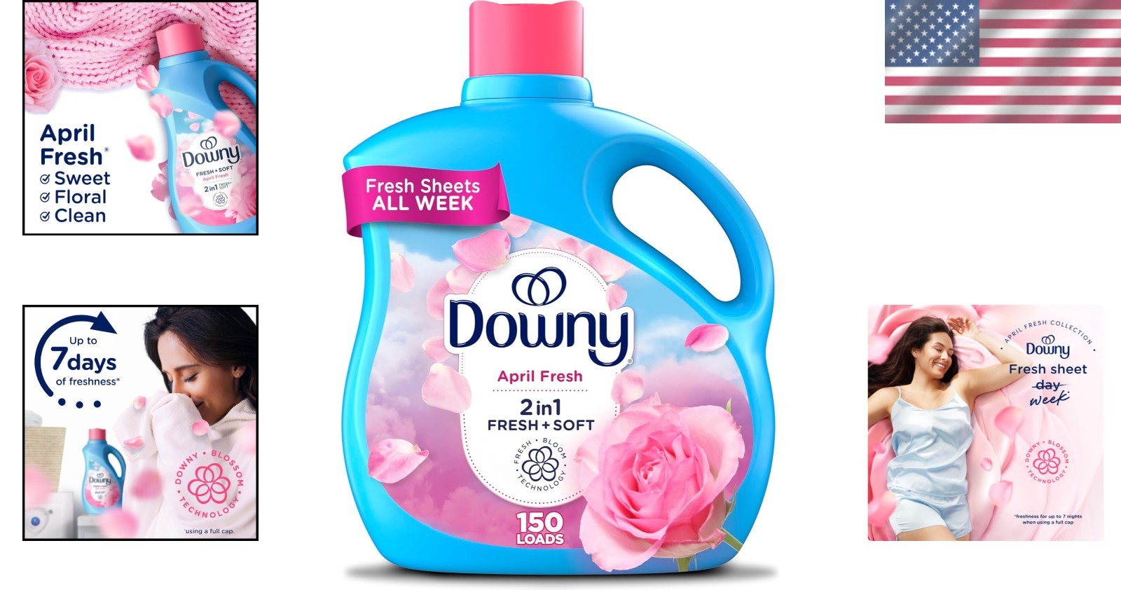 Long-Lasting April Fresh Liquid Fabric Softener, 111 fl oz for Odor-Free Clothes