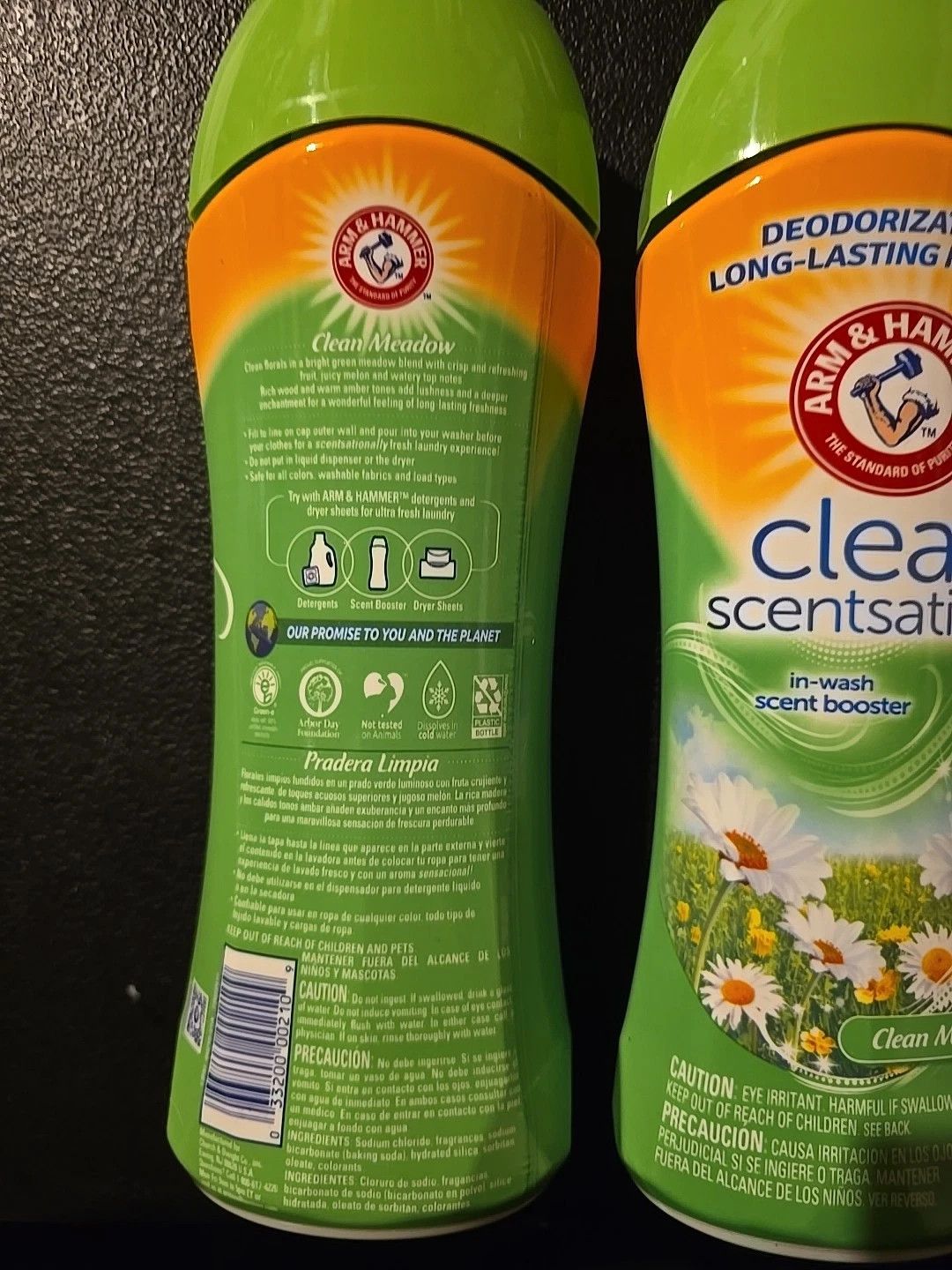 2 Pack Arm & Hammer Clean Scentsations In-Wash Scent Booster Clean Meadow 15 oz