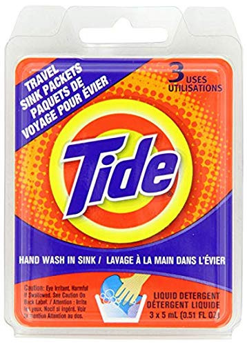 Tide Travel Sink Detergent Packets 2 Pack 0.51 Fl Oz Wash on the Go