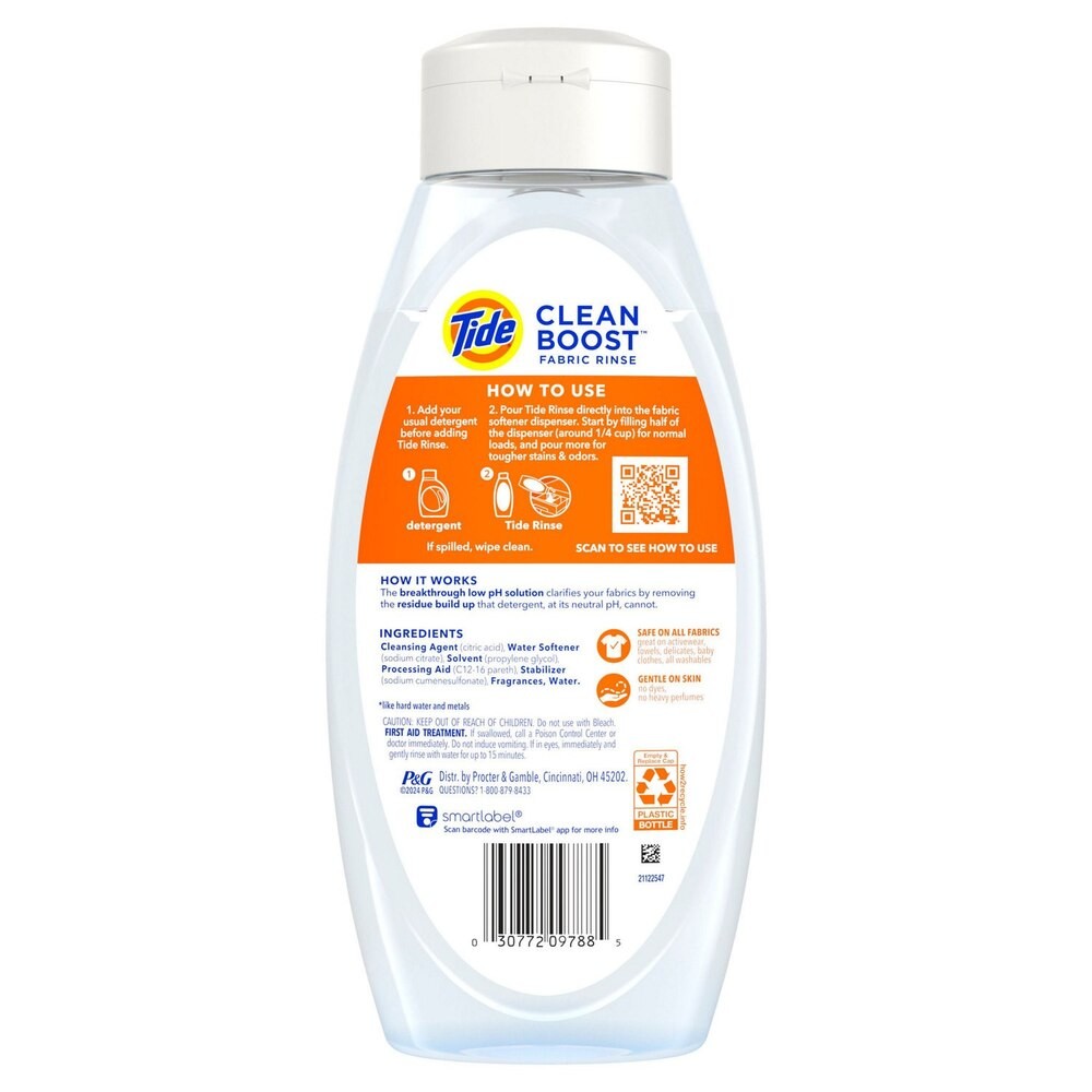 Tide Clean Boost Fabric Rinse, Stain Fighter, Original Scent, 25.5oz (pack of 2)