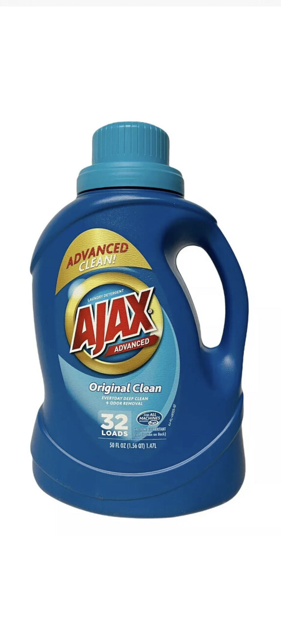 Ajax Advanced Original Clean Laundry Detergent 50 oz He Liquid NEW HTF