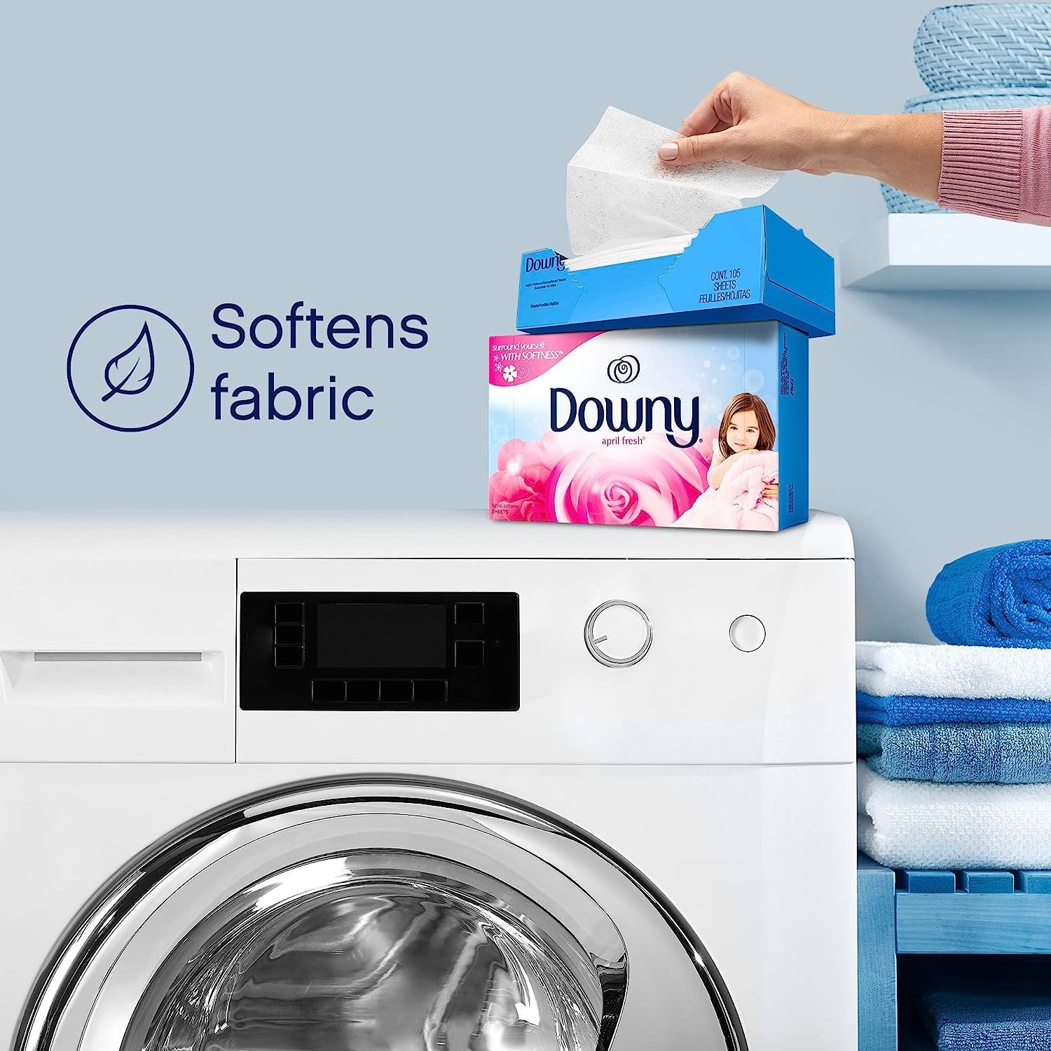 Downy Fabric Softener Dryer Sheets, April Fresh, 240 count