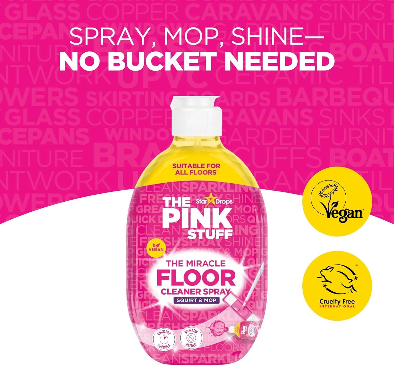 Stardrops The Pink Stuff The Miracle Floor Cleaner Spray – Squirt & Mop Formul